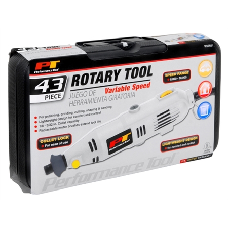 PERFORMANCE TOOL 43 Pc. Rotary Tool Kit W50031